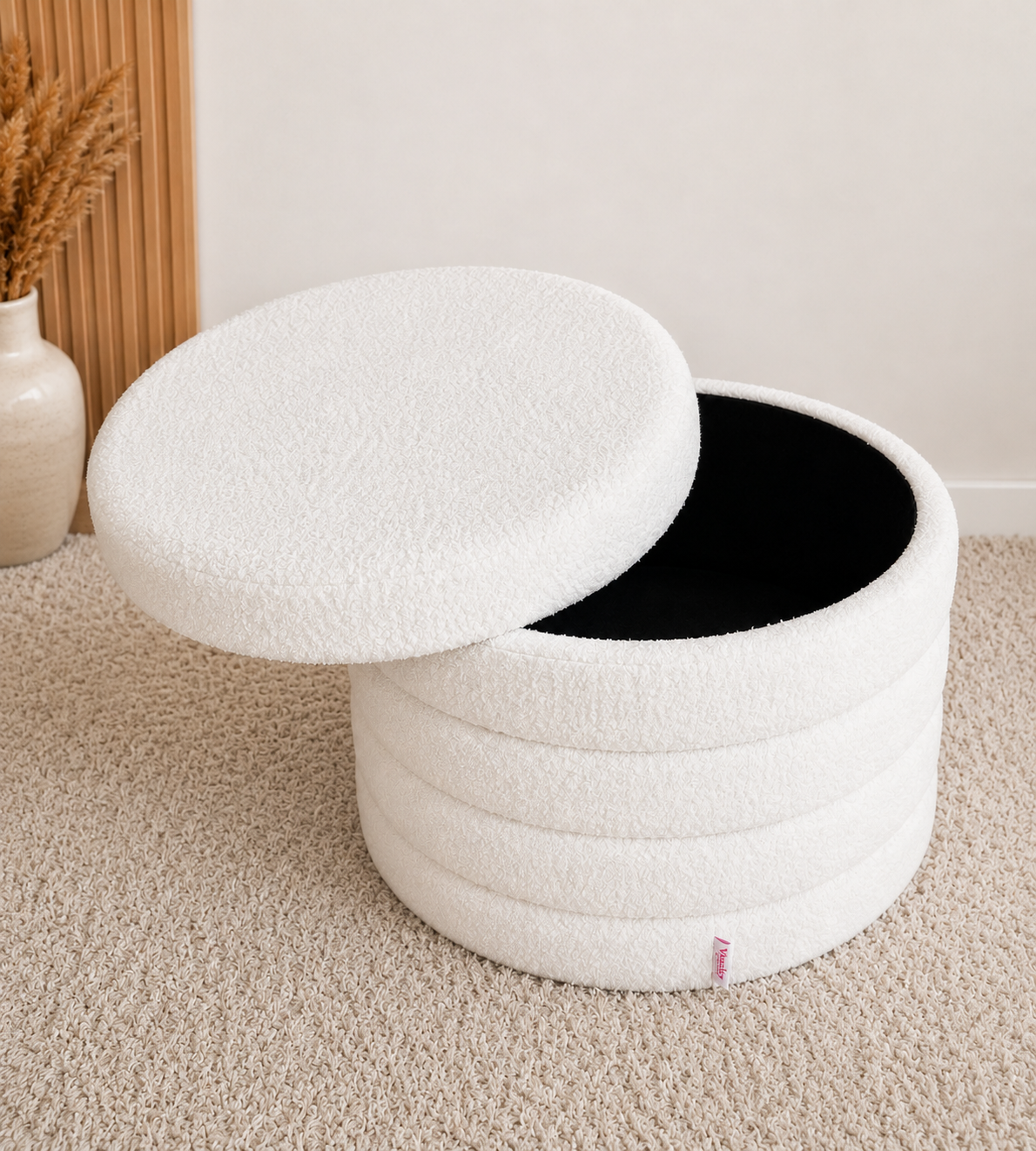 Vanilla Swirl Storage Ottoman