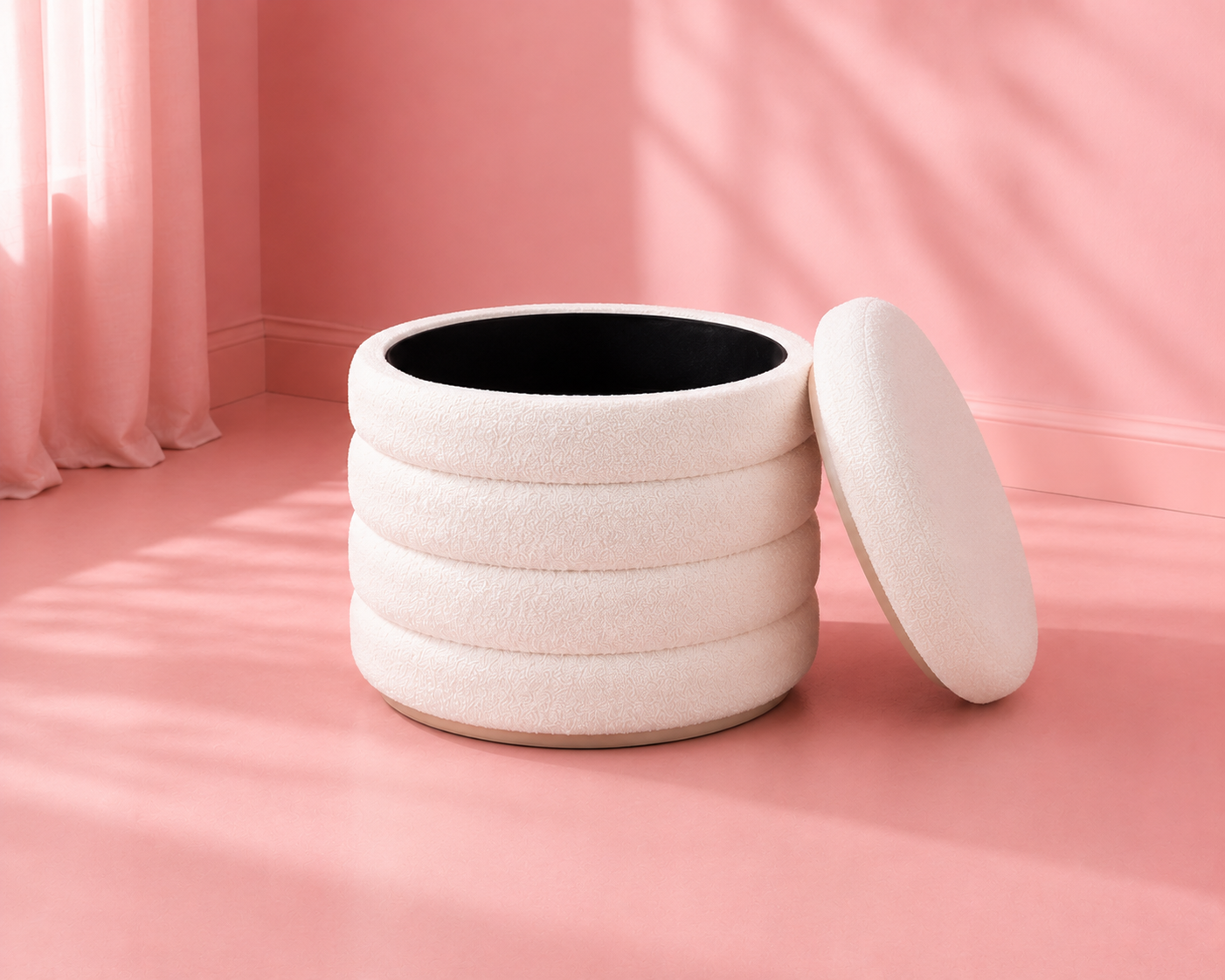 The Vanilla Swirl Storage Ottoman