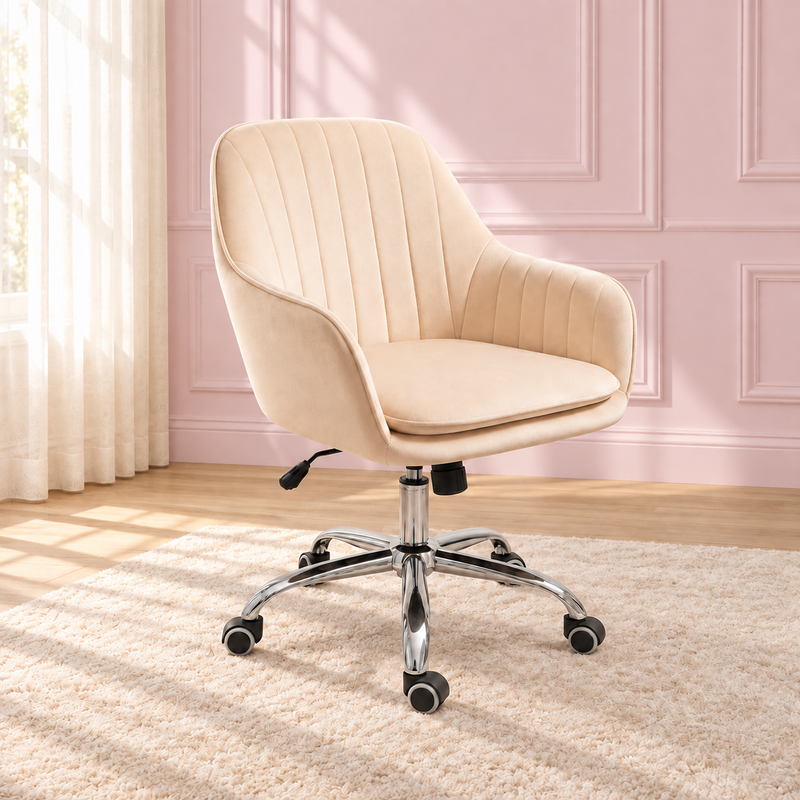 Sweet Dream Swivel Seat in a soft blush pink setting
