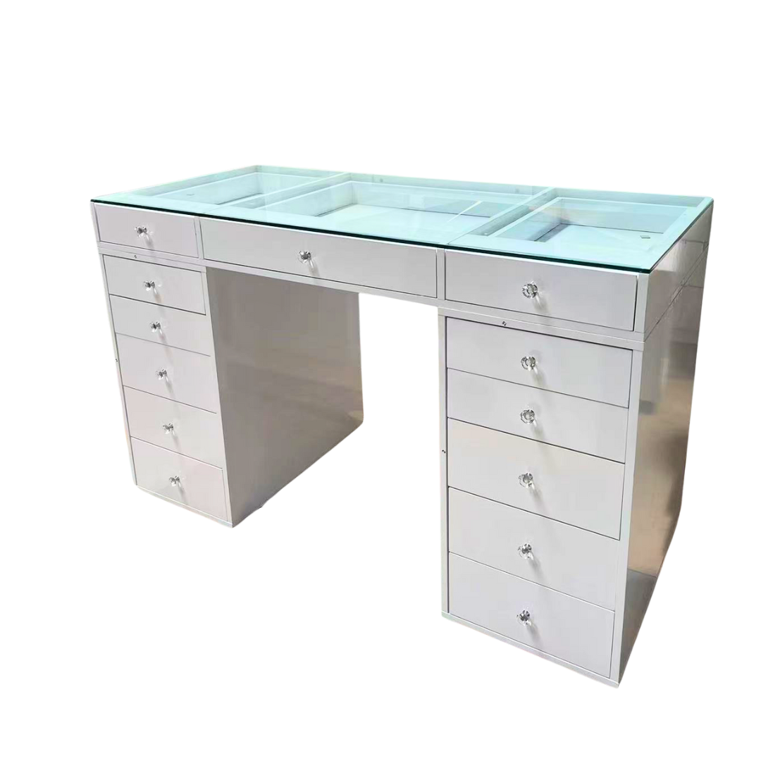 Deluxe 150cm Glass-Top Vanity | Vanity Vault