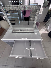 The Deluxe Mini Vanity with its storage drawers shown open