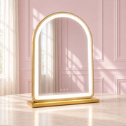 The Mini Aries Mirror in a soft blush pink setting