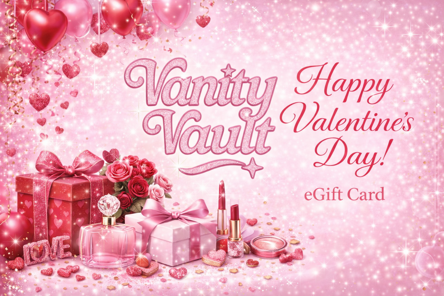 Online Vanity Vault gift card with instant email delivery, no expiry date and valid across the entire online store.