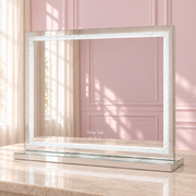 Crystal Frost Mirror in a soft blush pink setting