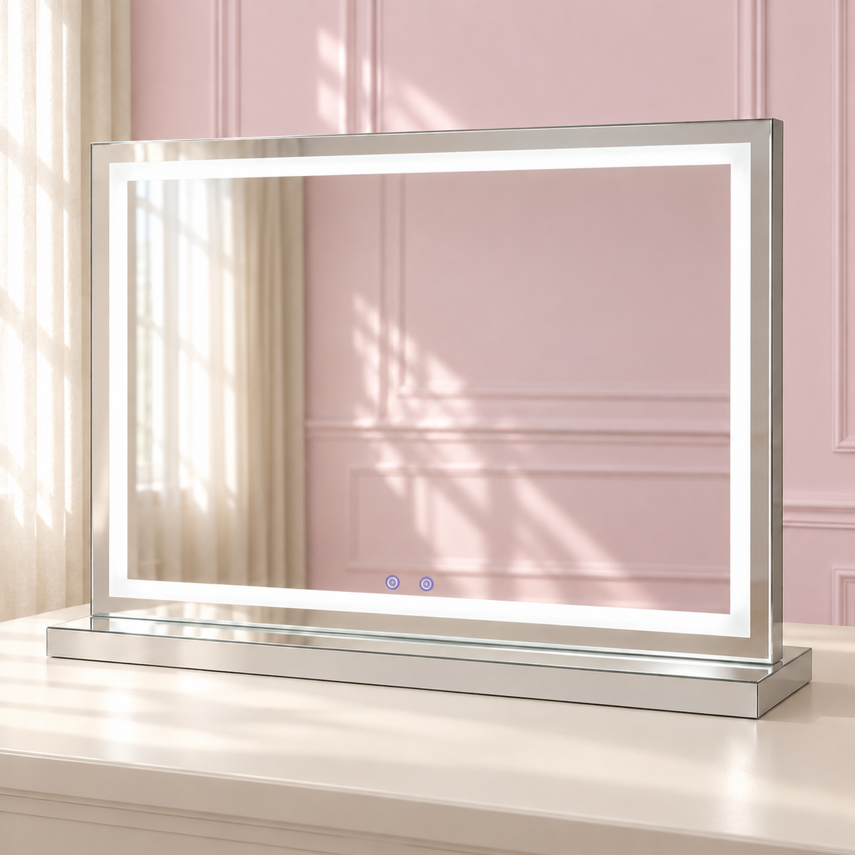 The Princess Mirror in a soft blush pink setting