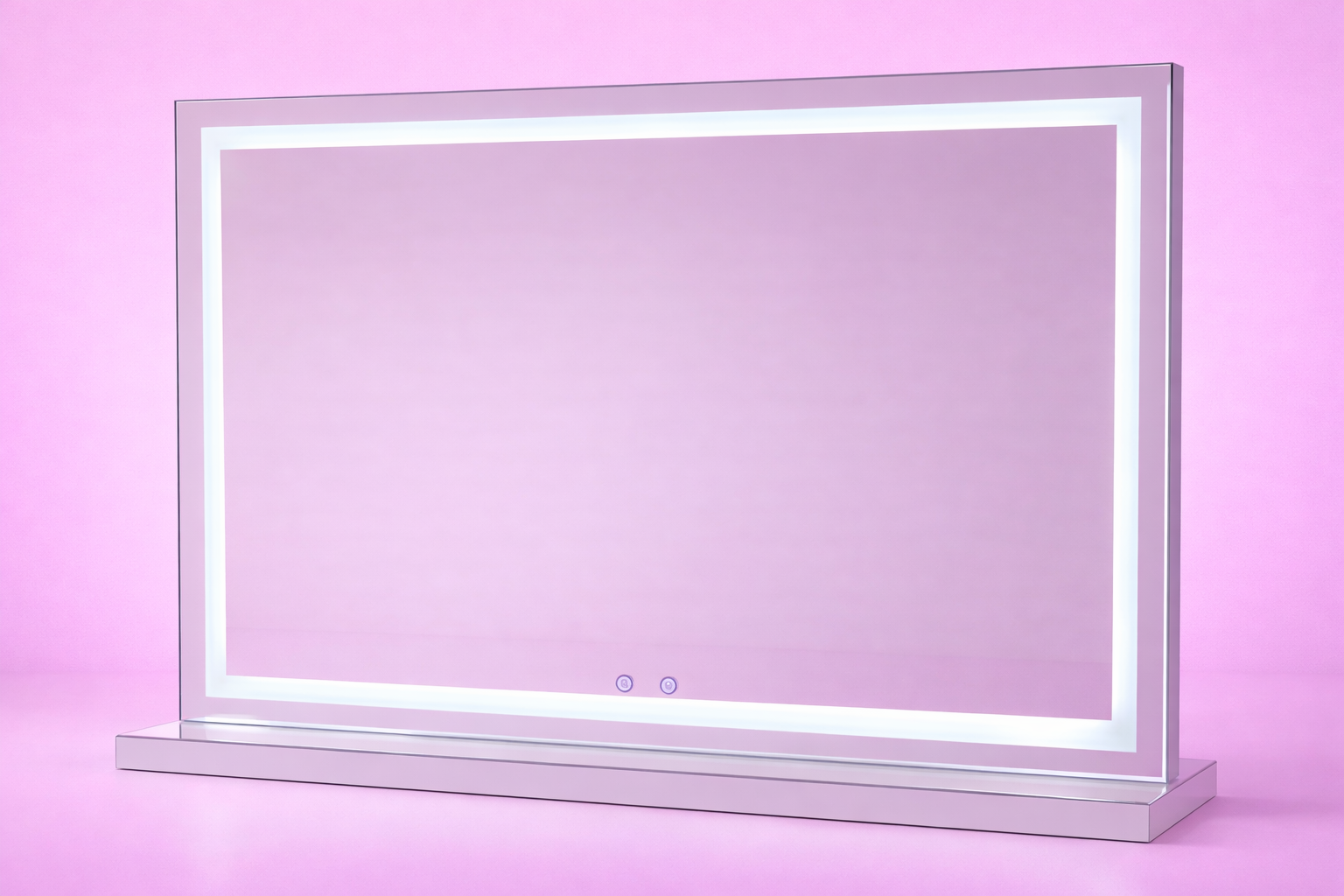 Princess LED Hollywood mirror with built-in Bluetooth speakers, soft LED strip lighting, dimmable brightness and a crystal-inspired mirrored frame for makeup vanities, dressing tables and beauty rooms by Vanity Vault.