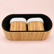 Sienna Ottoman Set open storage bench with two stools inside