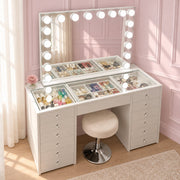 Small LED vanity mirror with Hollywood lighting, touch controls, three colour temperatures and a compact design for everyday makeup routines.