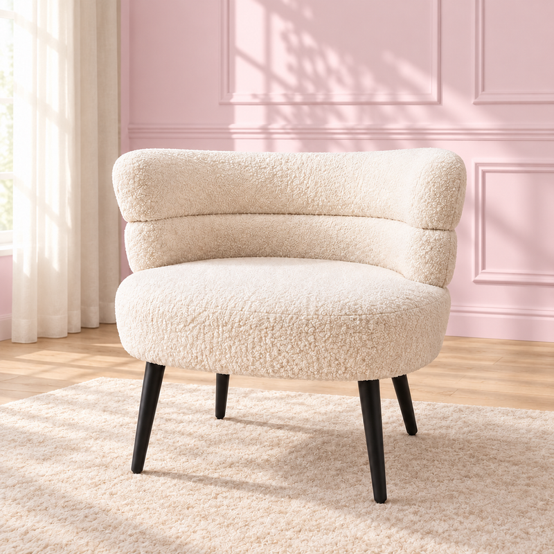 The Sweet Sundae Lounge Seat in a soft blush pink setting