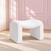 Willow Curve Seat in a soft blush pink setting